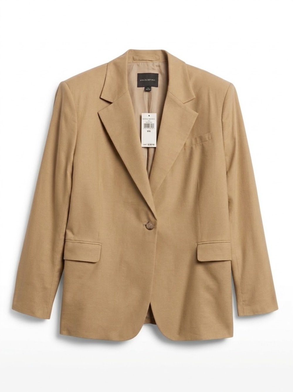 NWT Banana Republic Camel Tan Lena Relaxed Linen Blend Women’s Blazer XXL